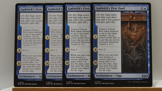 Gadwick's First Duel WOE 051 x4 regular finish MTG Saga playset