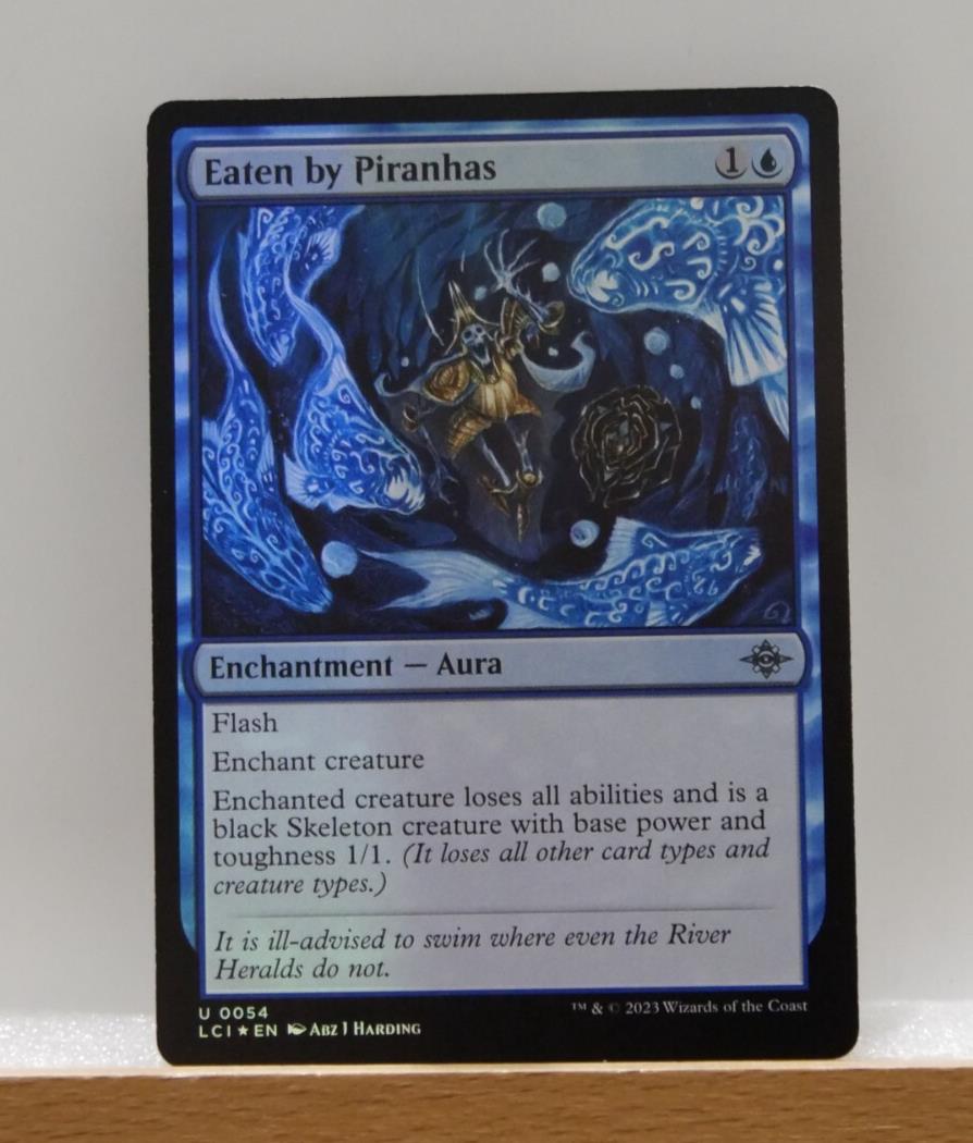Eaten by Piranhas LCI 054 MTG foil blue aura flash removal ability stripping card