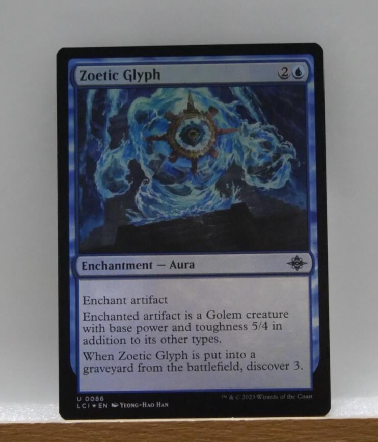 Zoetic Glyph Foil LCI 086 MTG artifact aura card by DM Vault Co