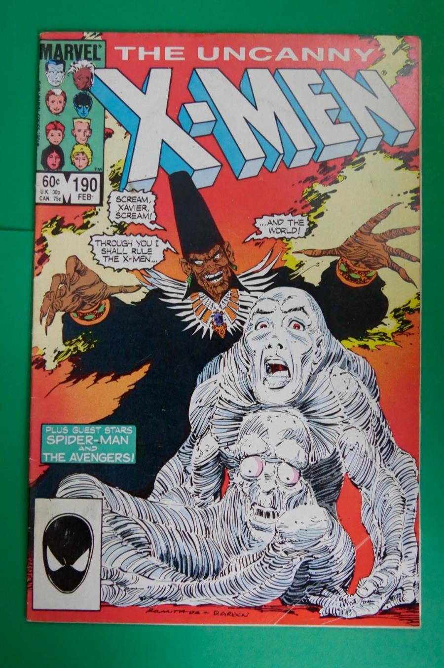 The Uncanny X-Men #190 (1985) Direct Edition with Spider-Man appearance cover
