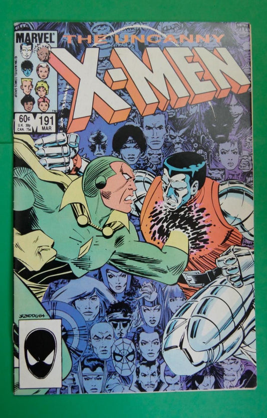 The Uncanny X-Men #191 (1985) Direct Edition cover with Colossus battling Vision
