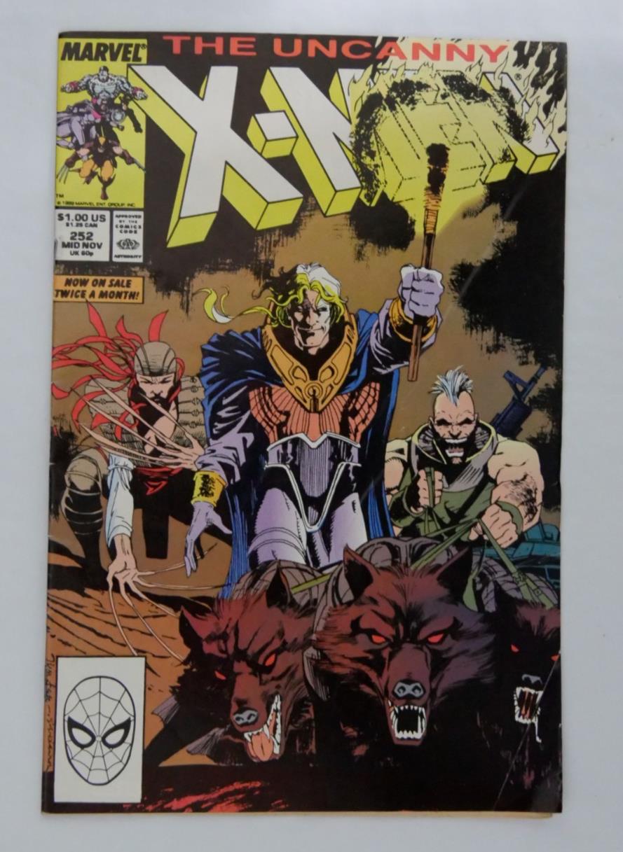 Uncanny X-Men #252 comic book cover from Marvel Comics featuring the Outback-era team.