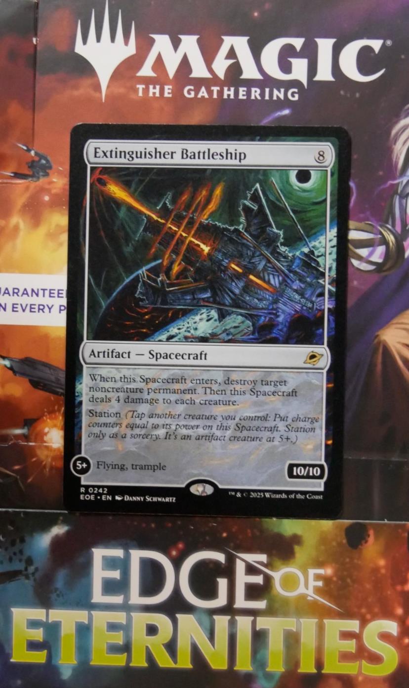 Extinguisher Battleship EOE 242 Magic the Gathering spacecraft artifact card.