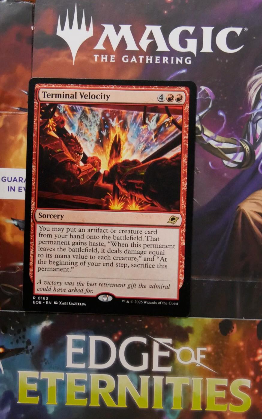 Terminal Velocity BOE 163 Magic the Gathering red sorcery card from Edge of Eternities.