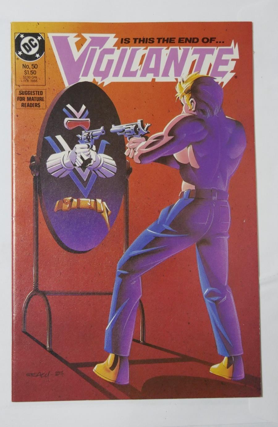 Vigilante #50 DC Comics 1988 final issue cover with mirrored gun confrontation