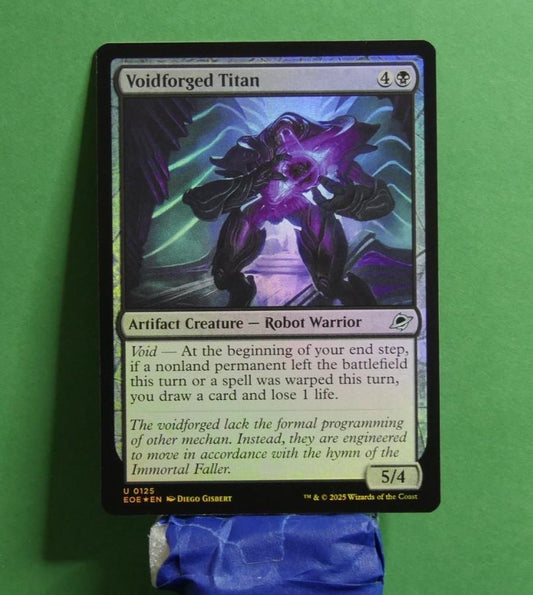 Magic: The Gathering Edge of Eternities Voidforged Titan foil artifact creature card