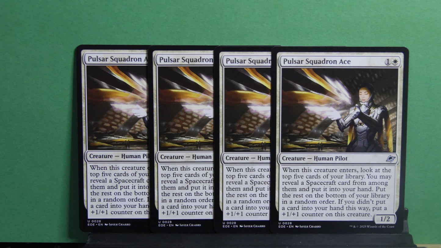 Magic: The Gathering Pulsar Squadron Ace – x4 playset – MTG EOE
