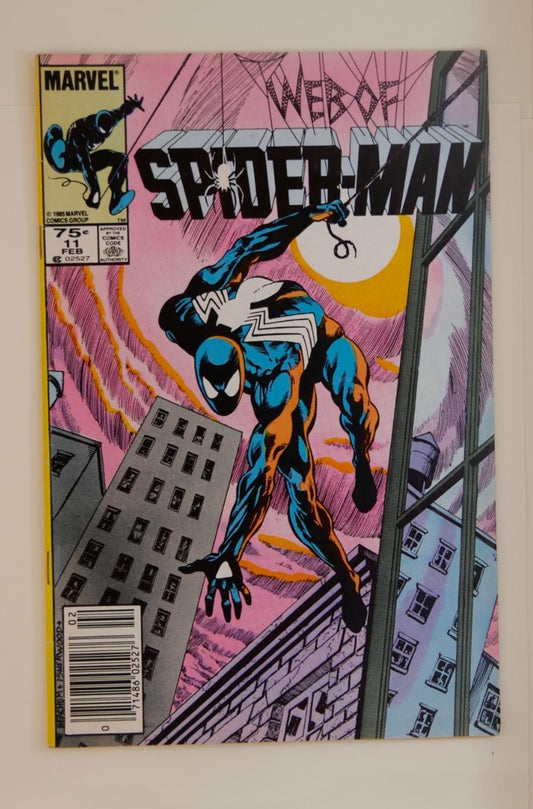 Web of Spider-Man #11 (1986) — Marvel Newsstand Edition, Black-Suit Spider-Man