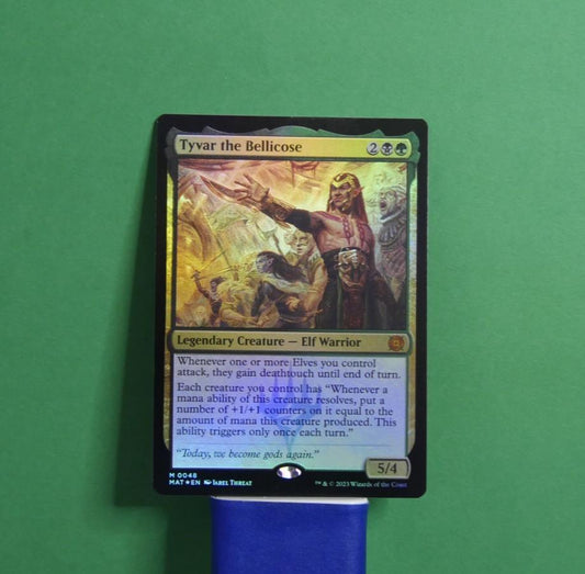 Tyvar the Bellicose Foil MTG card from March of the Machine: The Aftermath, Legendary Creature Elf Warrior 048.
