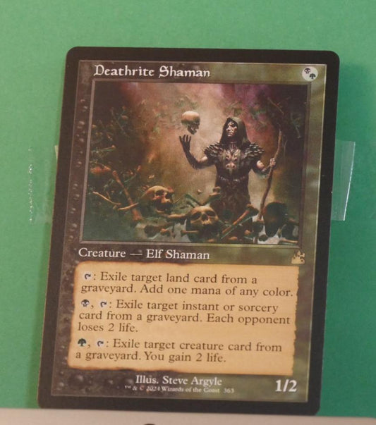 Deathrite Shaman Magic card from Ravnica Remastered, retro frame, regular version.