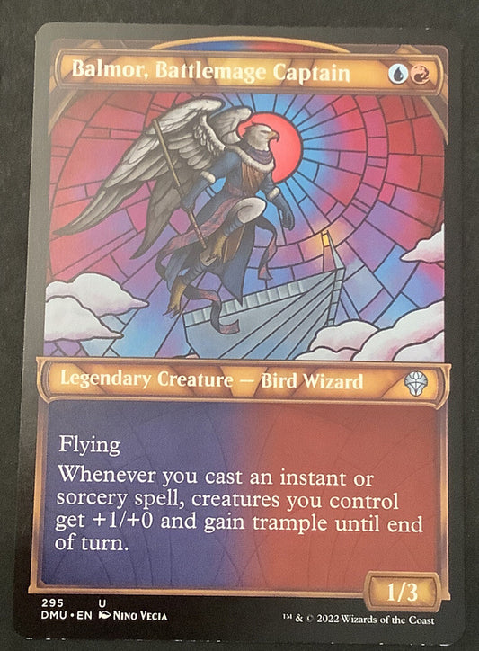 Balmor, Battlemage Captain showcase legendary Bird Wizard MTG Dominaria United
