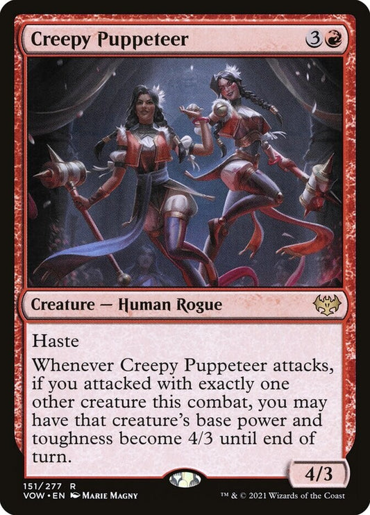 Creepy Puppeteer VOW 151 regular finish MTG Human Rogue card | DM Vault Co