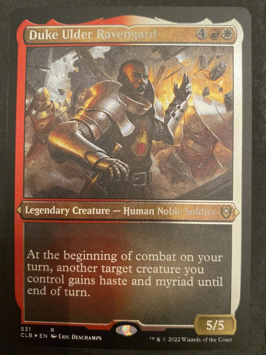 Duke Ulder Ravengard Etched Foil CLB 531 MTG Myriad legendary creature card by DM Vault Co