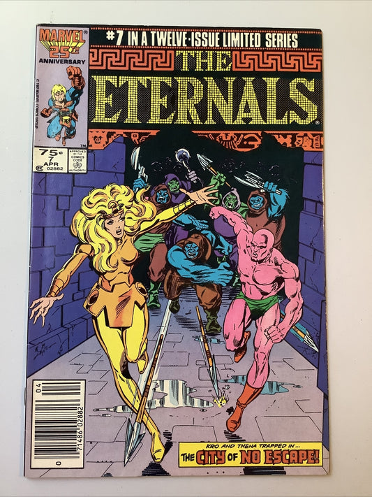 Eternals 7 Marvel Comics 1986 Thena and Kro cover art