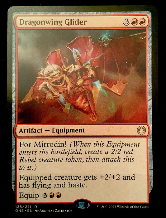Dragonwing Glider artifact equipment Magic the Gathering card ONE 128