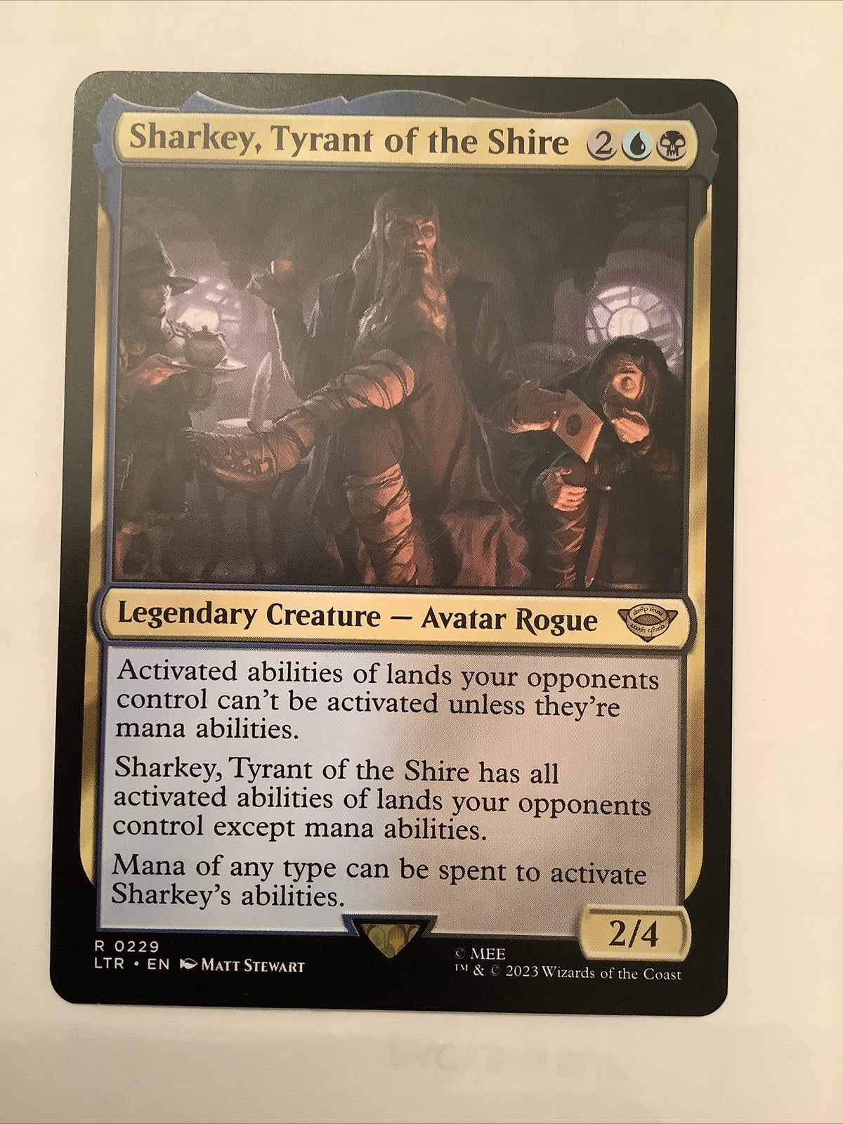Sharkey Tyrant of the Shire LTR 229 Magic the Gathering legendary creature card.