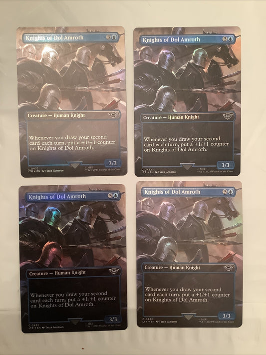 MTG LOTR: X4 Knights Of Dol Amroth (Creature) Extended Art Foil 0432