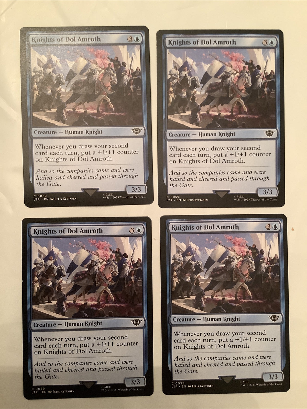 Four Knights of Dol Amroth 0059 LOTR MTG uncommon creature cards playset