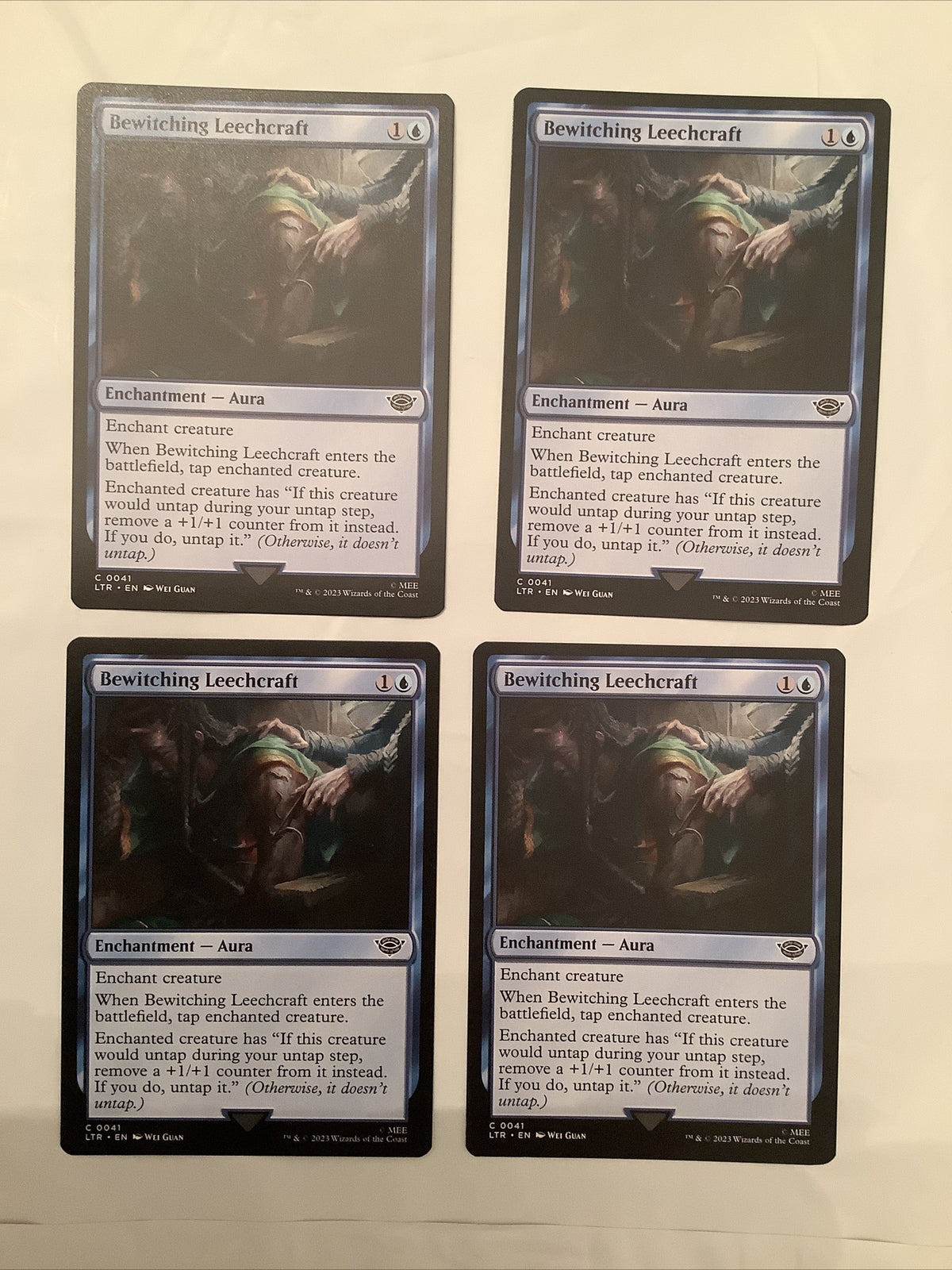 MTG LOTR: x4 Bewitching Leechcraft (Enchantment Aura) Common 0041