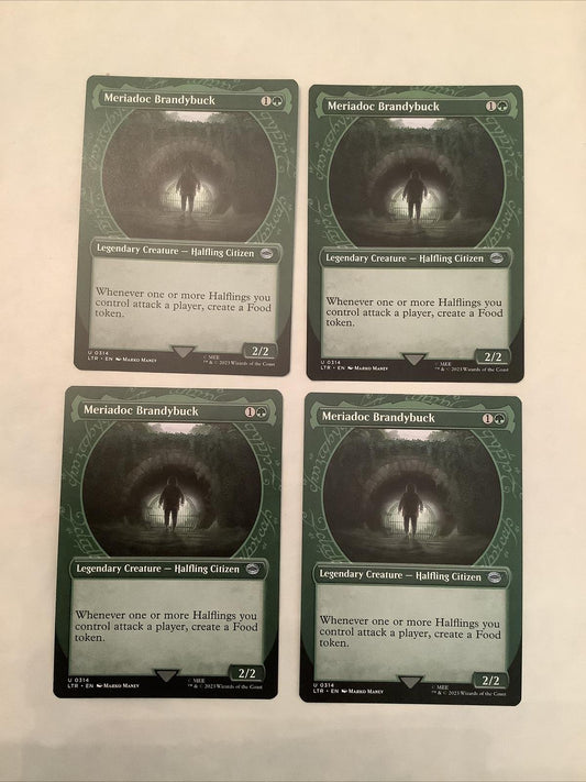MTG LOTR: X4 Meriadoc Brandybuck (Legendary Creature) Showcase Uncommon 0177