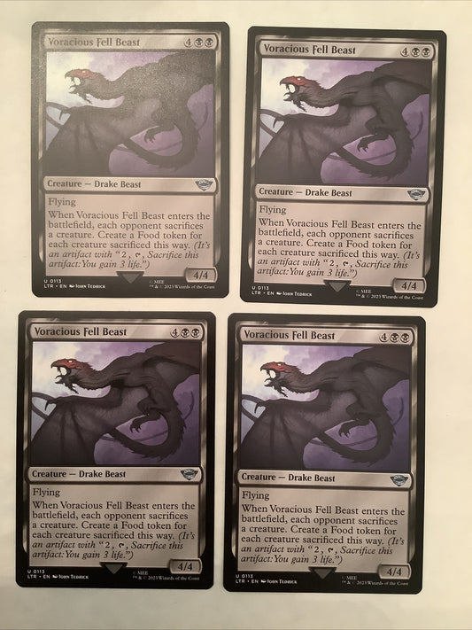 Magic: The Gathering LOTR Voracious Fell Beast creature drake beast card