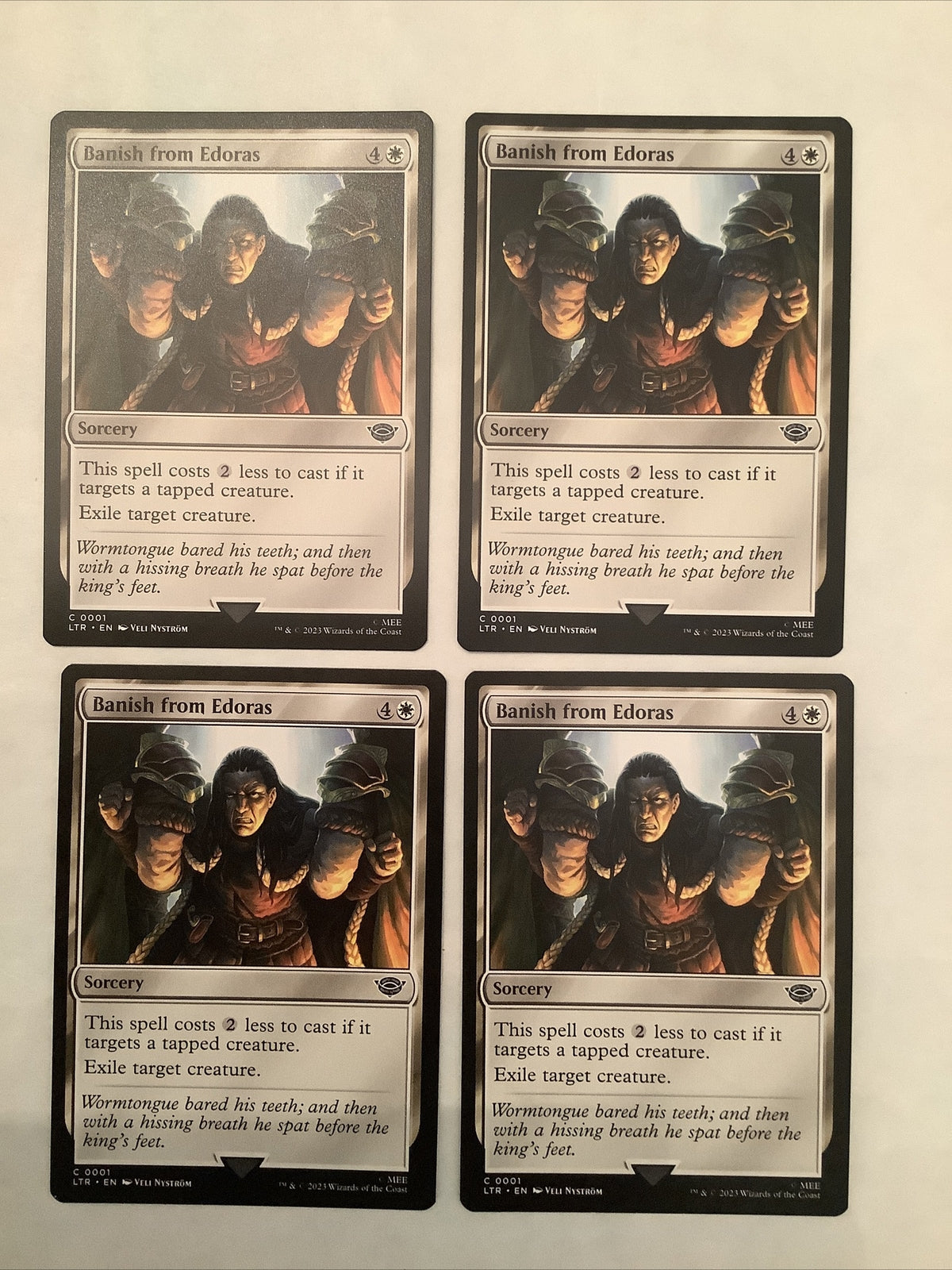 Banish from Edoras LTR #001 Regular x4 MTG playset DM Vault Co