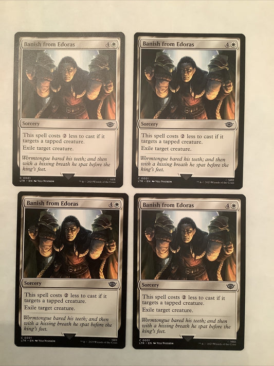 Banish from Edoras LTR #001 Regular x4 MTG playset DM Vault Co