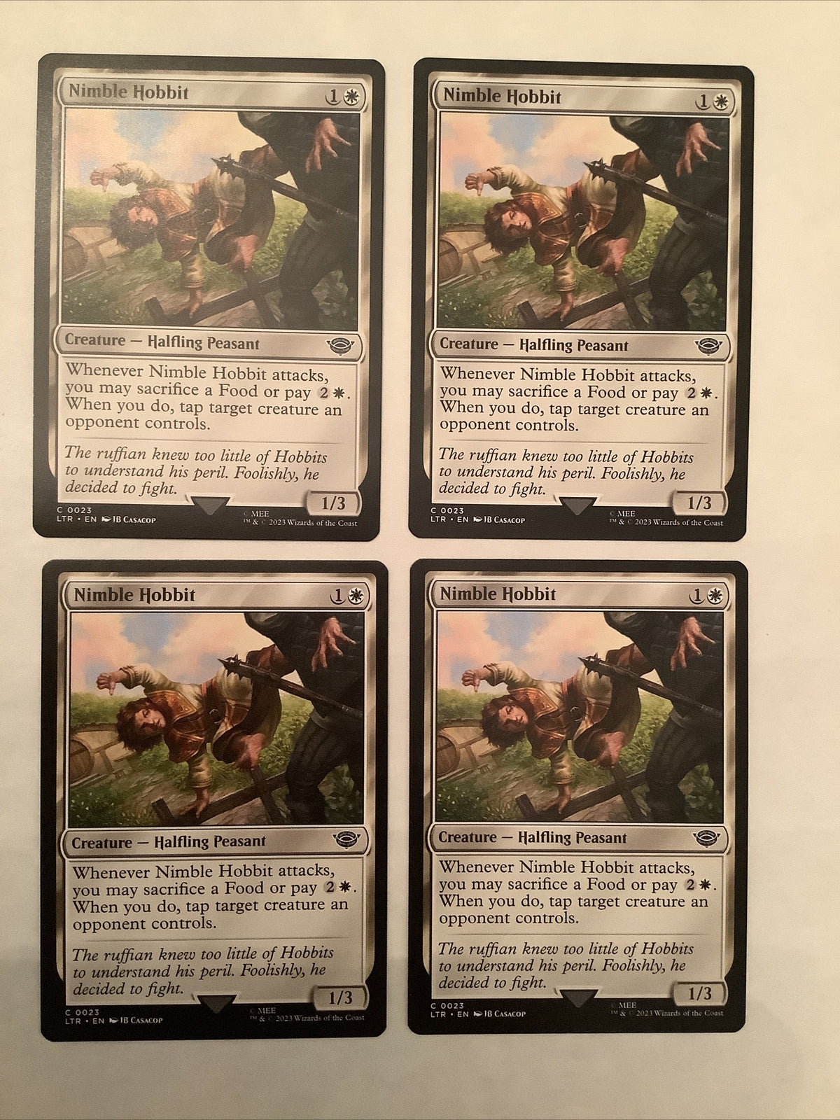 Magic: The Gathering Nimble Hobbit card – x4 copies – MTG LOTR single