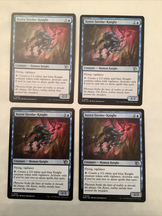Xerex Strobe-Knight MOM 085 Magic the Gathering card playset of four regular finish.