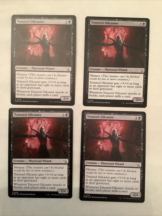 Magic: The Gathering card Tenured Oilcaster from March of the Machine, MOM 0126.
