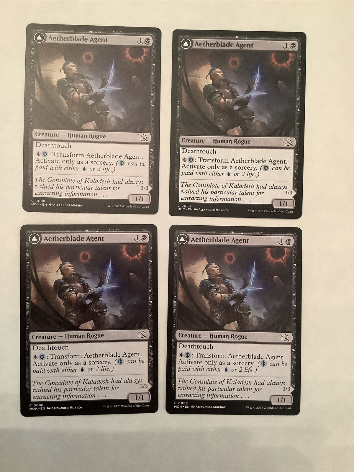 Aetherblade Agent x4 playset MTG MOM 088 double faced cards