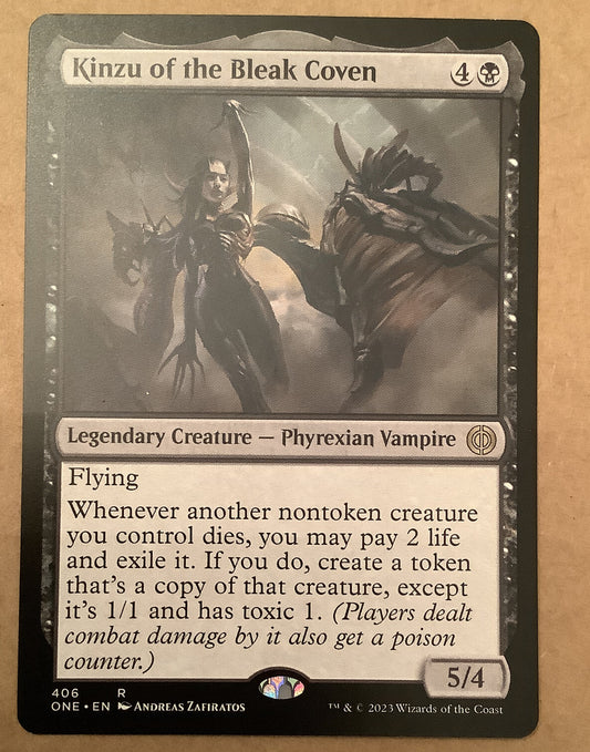 Kinzu of the Bleak Coven MTG legendary Phyrexian Vampire card 406/493