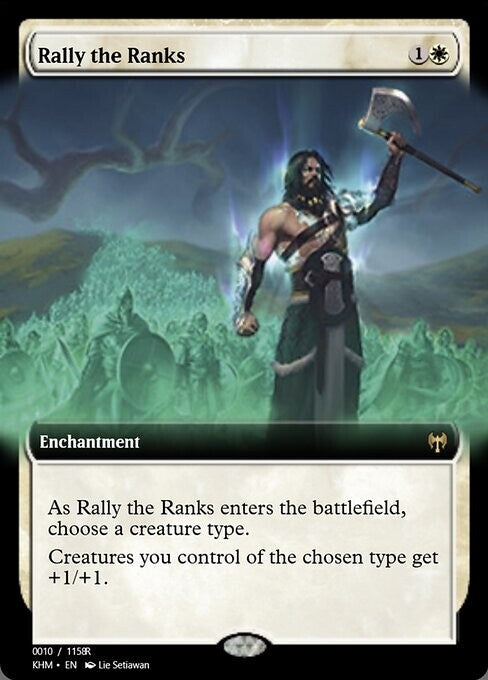MTG KHM: Rally the Ranks (Enchantment) Kaldheim 336 Extended Art Rare