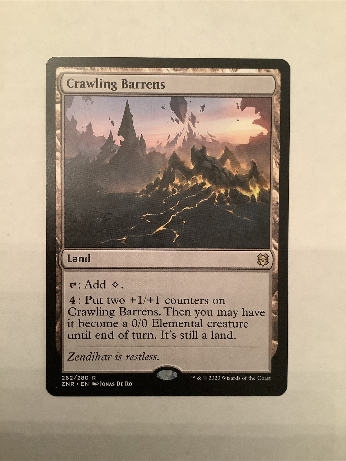 Crawling Barrens ZNR 262 Regular from Zendikar Rising.