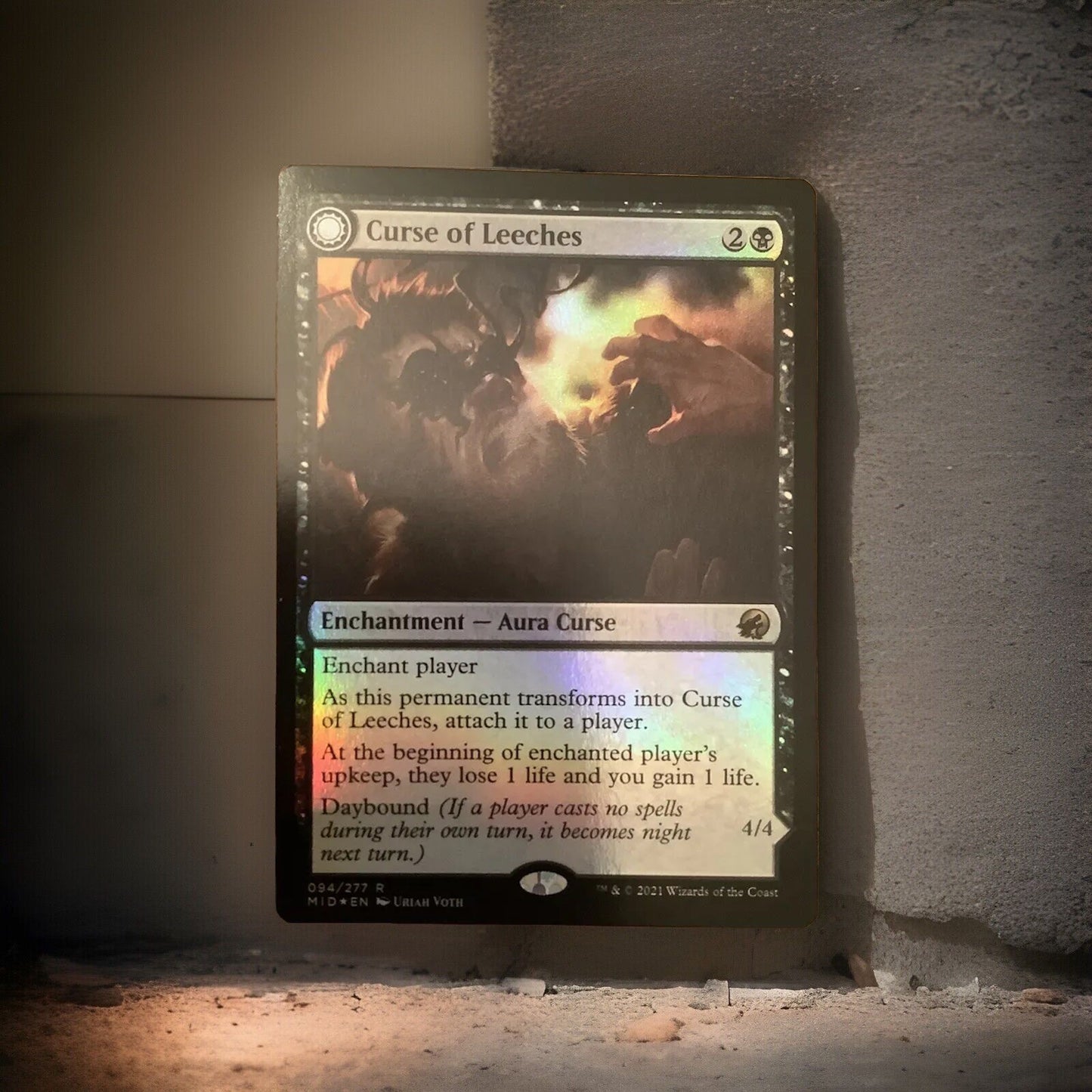 MTG MID: Curse Of Leeches (Enchantment Aura) Regular Rare Foil 094/277