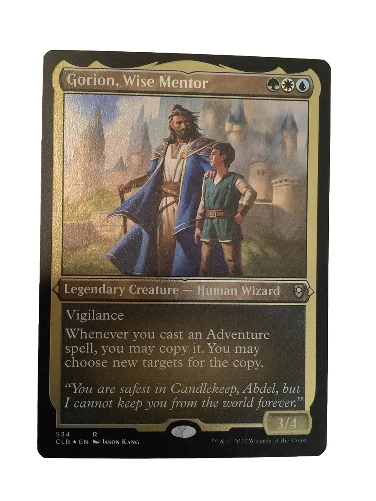 Gorion Wise Mentor etched foil legendary Human Wizard MTG card
