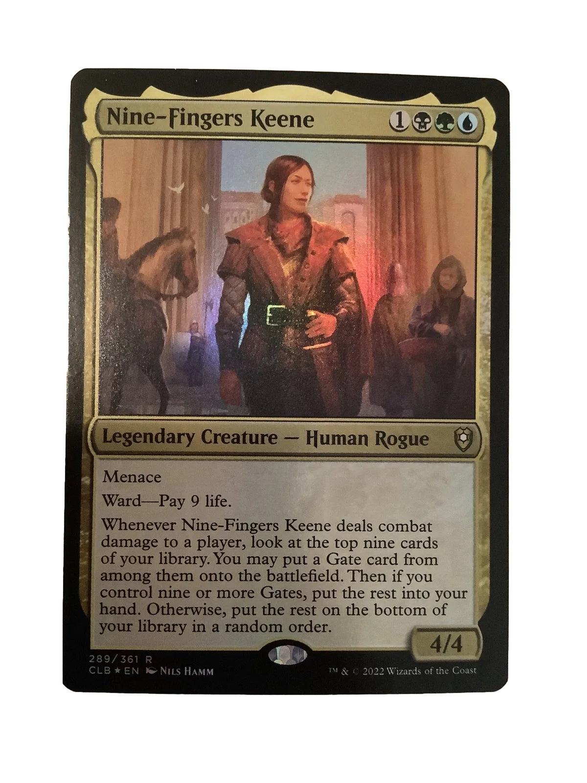 Nine-Fingers Keene #289 foil from Commander Legends: Battle for Baldur's Gate.