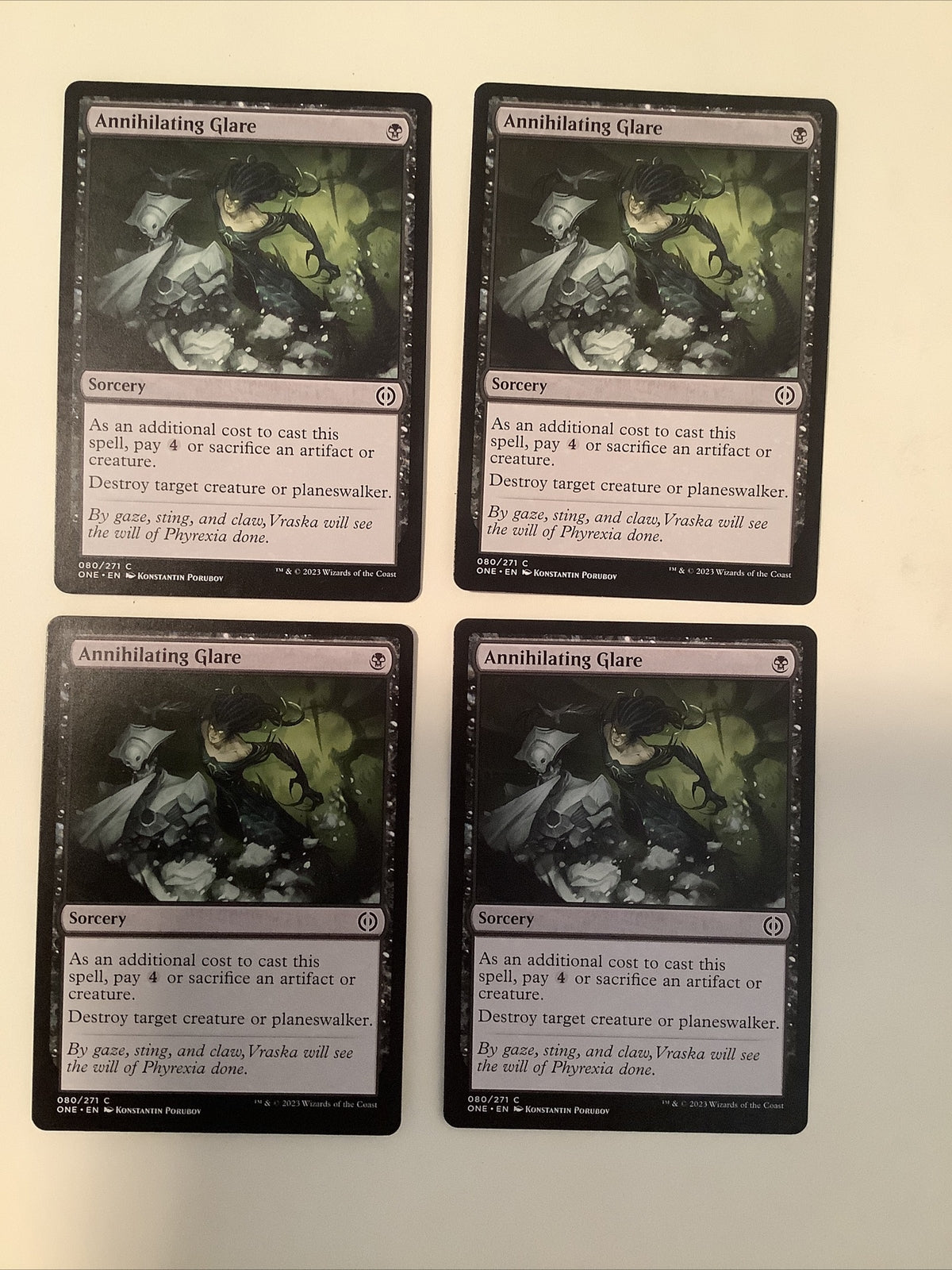 Annihilating Glare Phyrexia All Will Be One black sorcery Magic the Gathering cards