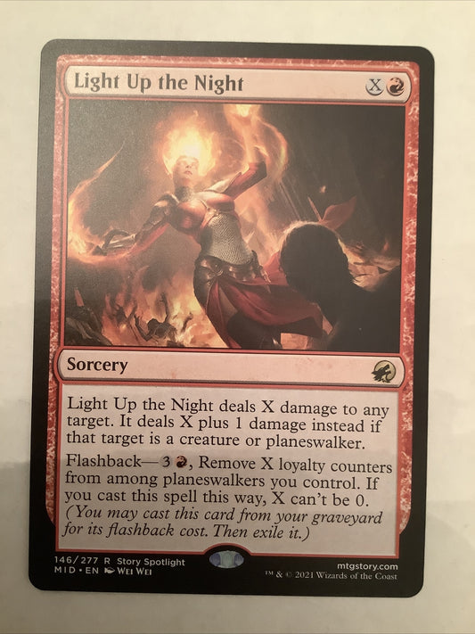 Light Up the Night MTG Midnight Hunt X damage burn flashback sorcery card