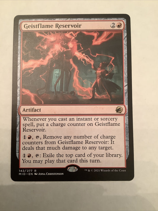 Geistflame Reservoir MTG Midnight Hunt artifact charge counter burn engine card