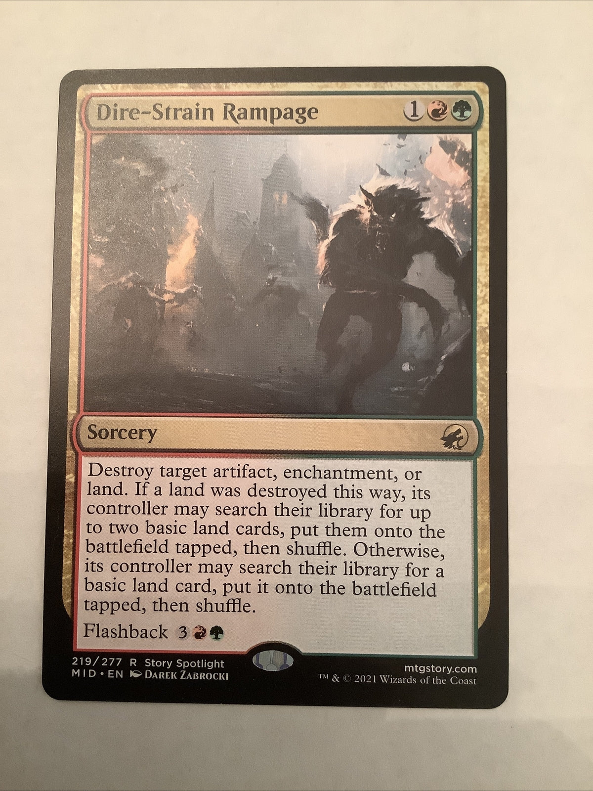 Dire-Strain Rampage MID 219 regular finish MTG card from DM Vault Co.