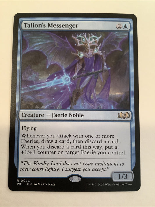 Talion's Messenger Magic the Gathering Faerie Noble card from Wilds of Eldraine