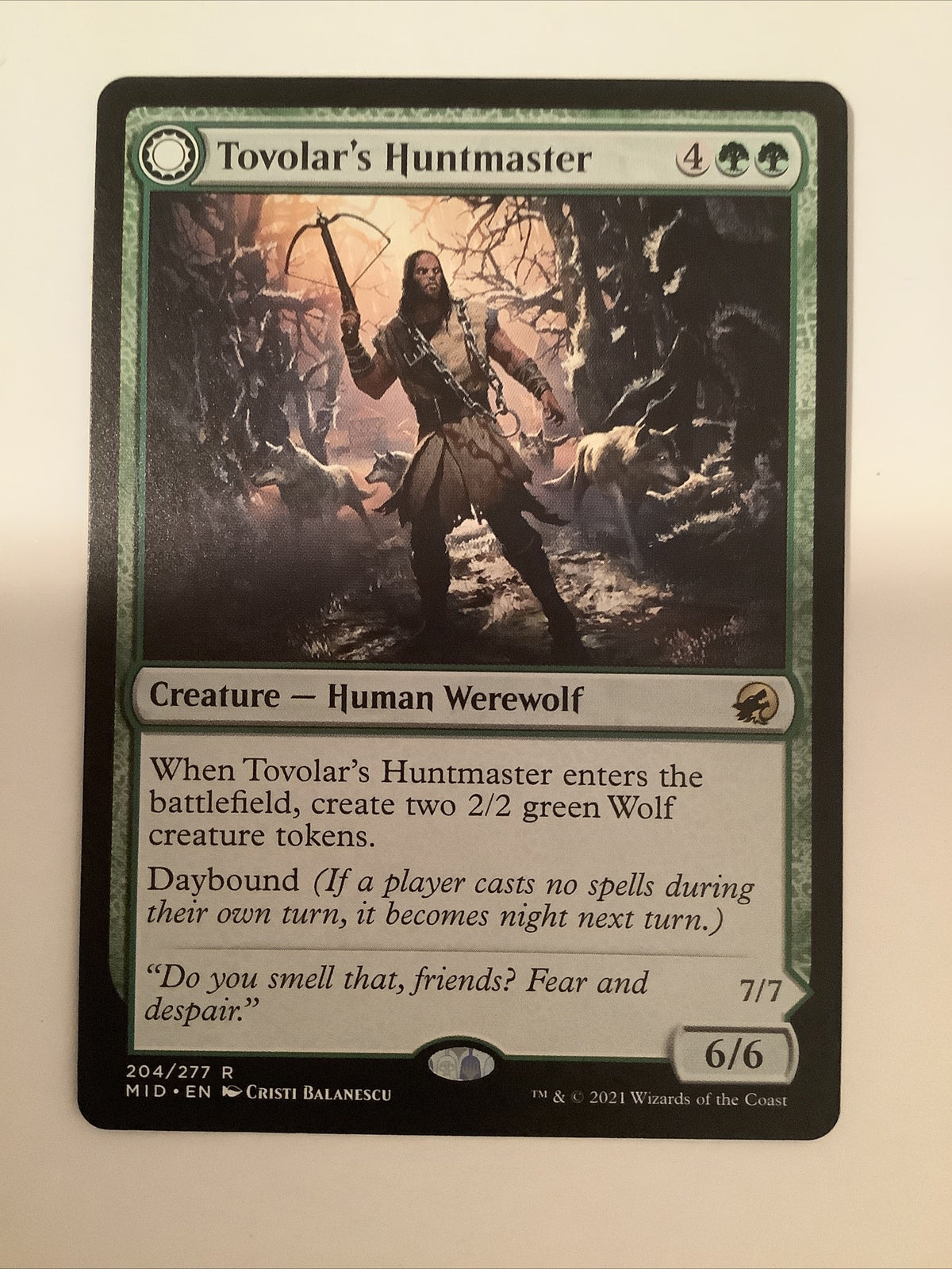 MTG MID: Tovolar's Huntmaster / Packleader (Creature) Regular Rare 204/277