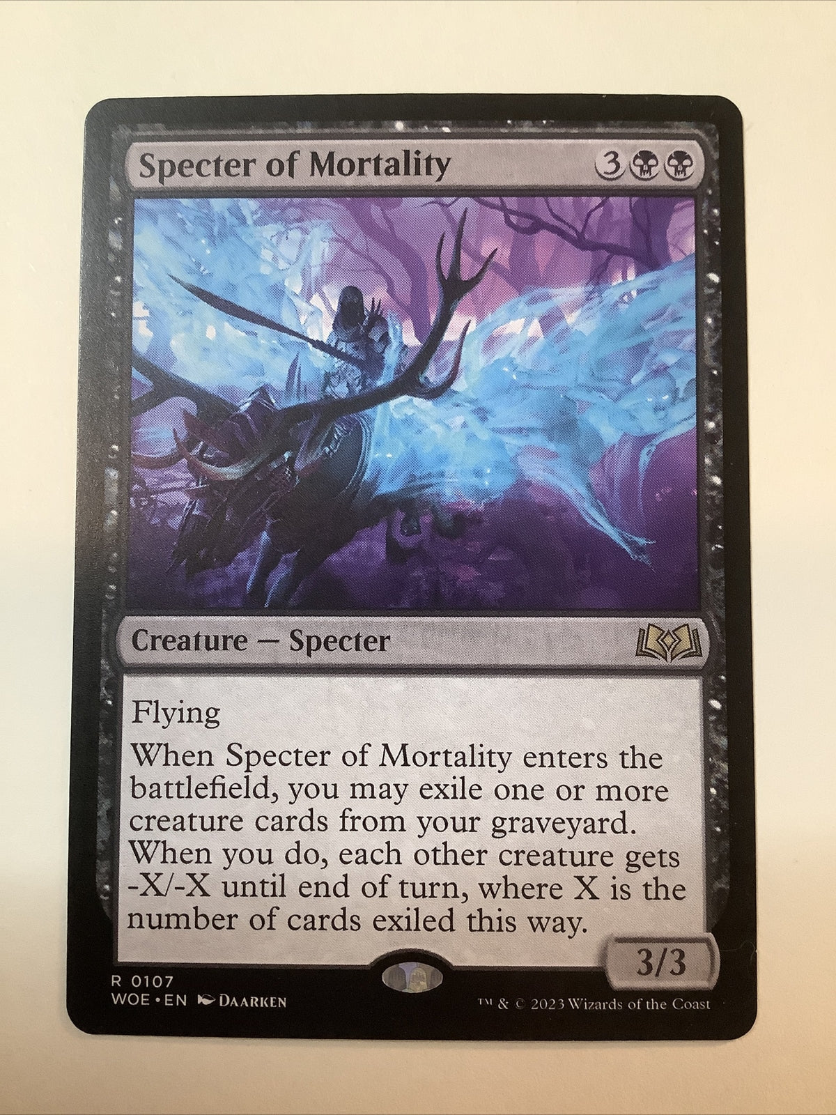 Specter of Mortality WOE 107 MTG graveyard board wipe creature card by DM Vault Co