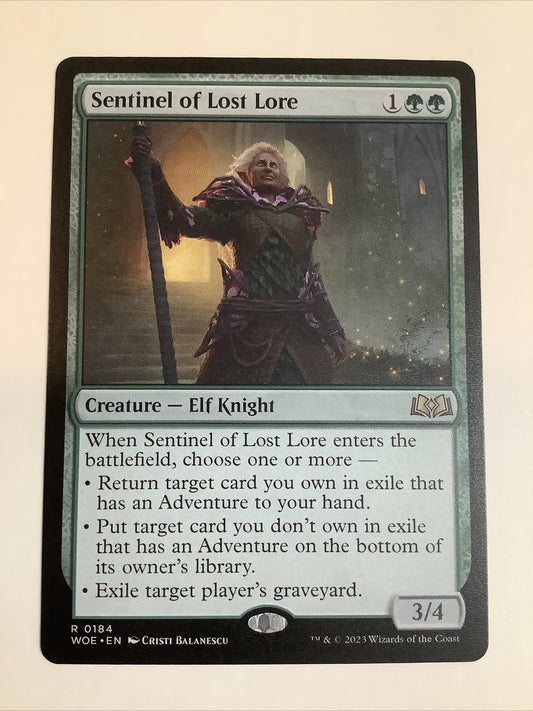 MTG WOE: Sentinel of Lost Lore (Creature Elf Knight) Regular Rare 0184