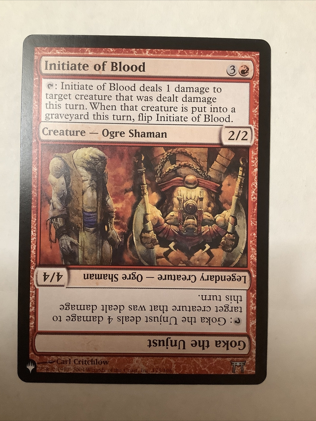 Initiate of Blood Goka the Unjust Magic the Gathering The List flip creature card