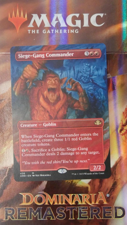 Siege-Gang Commander Extended Art Magic the Gathering Dominaria Remastered red Goblin card