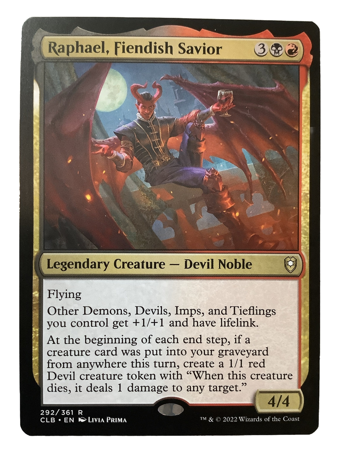 Raphael, Fiendish Savior — CLB — Regular Rare MTG card
