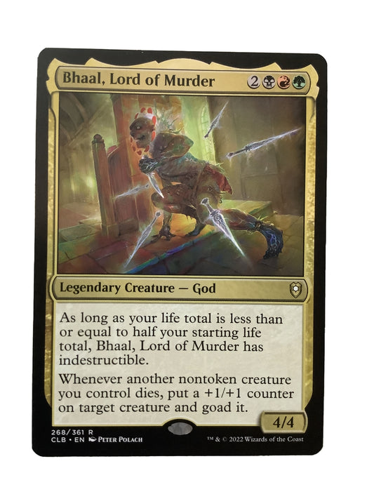 Bhaal, Lord of Murder CLB 268 regular finish Magic the Gathering legendary God creature card with sacrifice synergy.