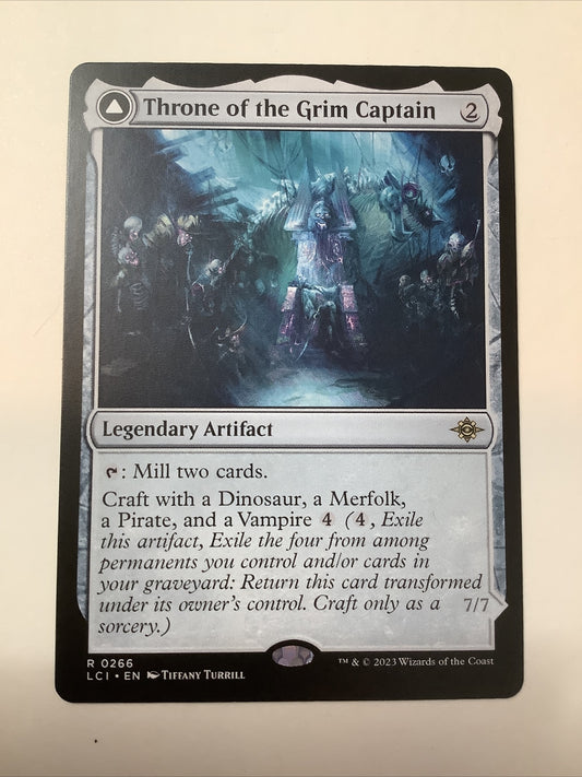 Throne of the Grim Captain // The Grim Captain double-faced MTG card from The Lost Caverns of Ixalan LCI 266 by DM Vault Co